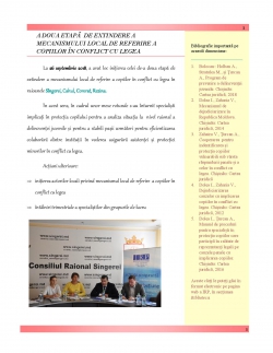 Buletin informativ pentru luna septembrie în cadrul proiectului „Asigurarea unei intervenții prompte în cazul copiilor în conflict cu legea prin măsuri de prevenire și colaborare intersectorială în 5 raioane ale țării” Buletin informativ pentru luna septembrie în cadrul proiectului „Asigurarea unei intervenții prompte în cazul copiilor în conflict cu legea prin măsuri de prevenire și colaborare intersectorială în 5 raioane ale țării”