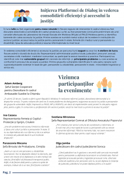 Buletin informativ nr.1: „Consolidarea eficienței și accesului la justiție în Moldova”