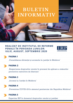 Buletin informativ realizat de IRP în perioada lunilor: Iulie, august, septembrie 2020
