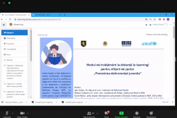 Peste 30 de ofițeri de sector au participat la o sesiune online pentru inițierea în modulul de instruire la distanță (e-learning)