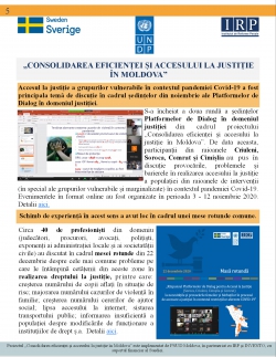 Buletin informativ al Institutului de Reforme Penale pentru perioada octombrie-decembrie 2020