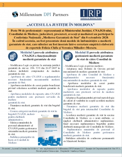 Buletin informativ al Institutului de Reforme Penale pentru perioada octombrie-decembrie 2020